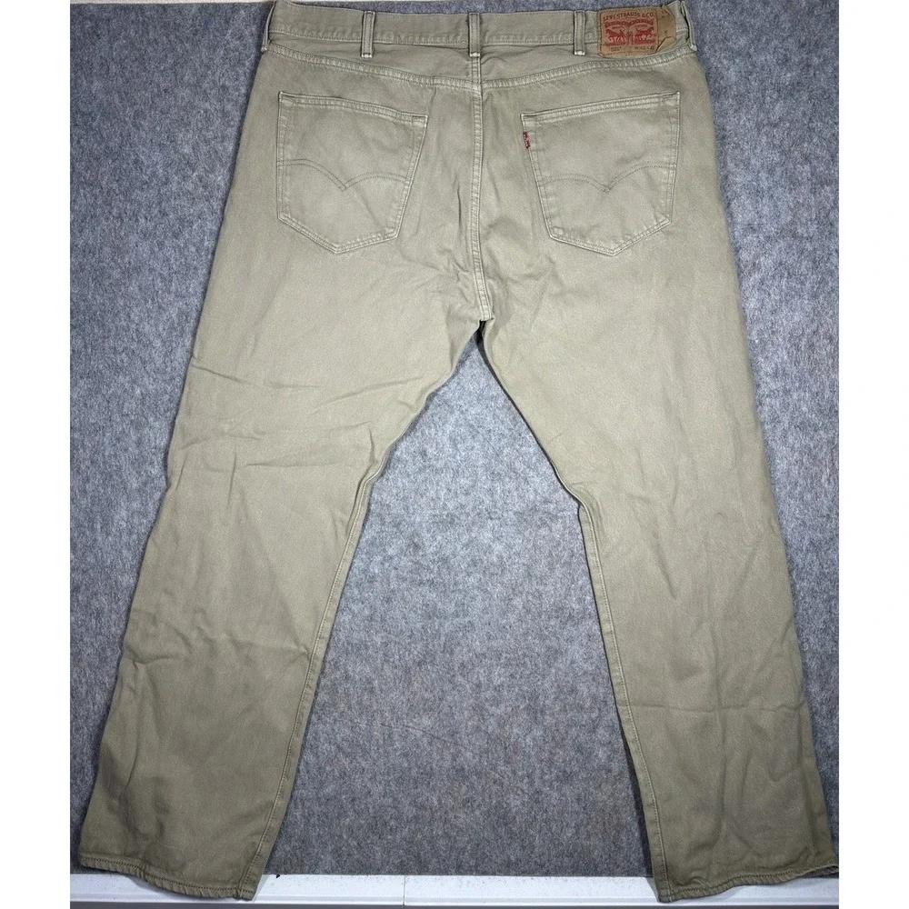 Levi's 501 Khaki Straight-Leg Men's Jeans W42 L32 Olive Tan Workwear Vintage
